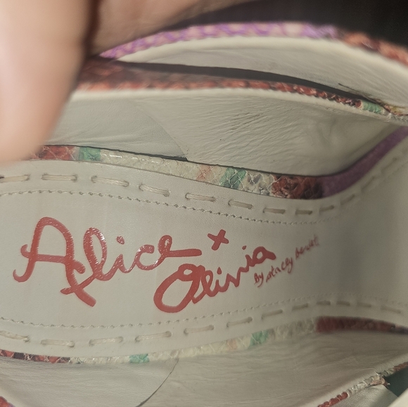 Alice+Olivia Multicolor Animal Print Womens Wedged Sandals Sz 8.5 Festive,Party - Picture 11 of 11